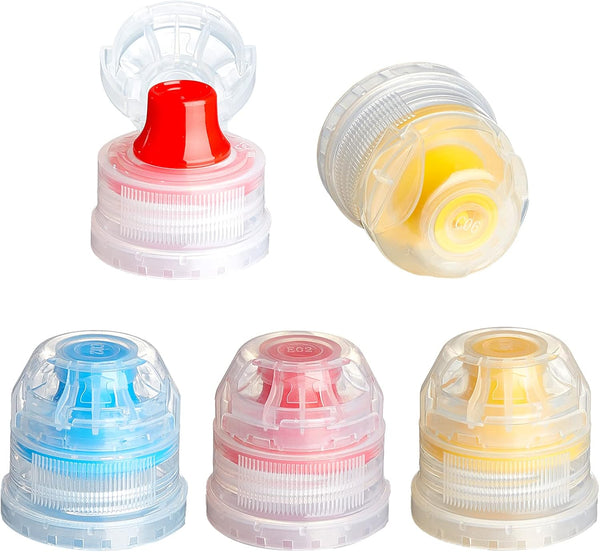 30 Pcs 28 Mm Push Pull Replacement Caps Reusable Colorful Plastic Soda Twisted Water Bottle Lid Top Suitable For Sport Travel Bottles & Containers
