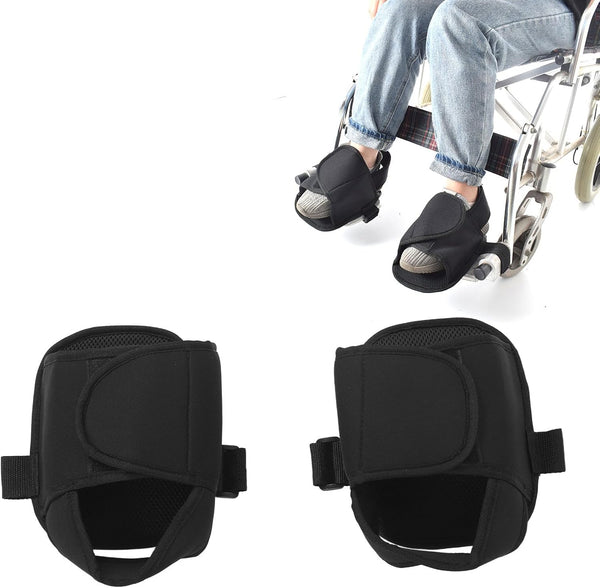 2Pcs Wheelchair Shoe Holders Oxford Anti Fall Restraint Shoes Support With Fixed Straps For Elderly Patient Recovery Shoe Bags