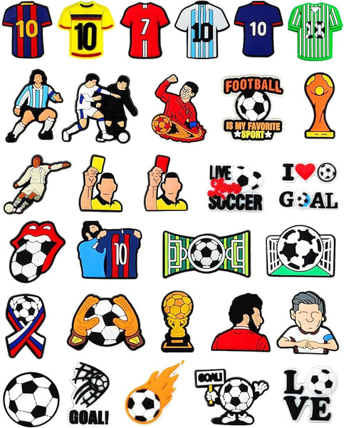 38Pcs Soccer Ball Shoe Charms For Clogs Sports Football Decoration Accessories Charms & Pendants