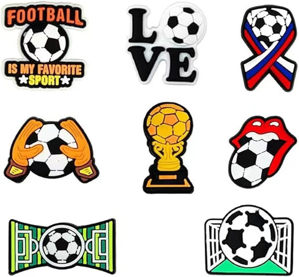 38Pcs Soccer Ball Shoe Charms For Clogs Sports Football Decoration Accessories Charms & Pendants