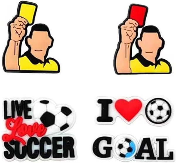 38Pcs Soccer Ball Shoe Charms For Clogs Sports Football Decoration Accessories Charms & Pendants