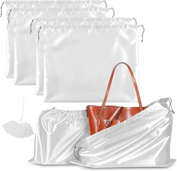 4 Pack Silk Dust Bags For Handbags Purses Shoes White Handbag Accessories