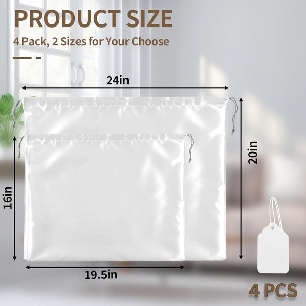 4 Pack Silk Dust Bags For Handbags Purses Shoes White Handbag Accessories