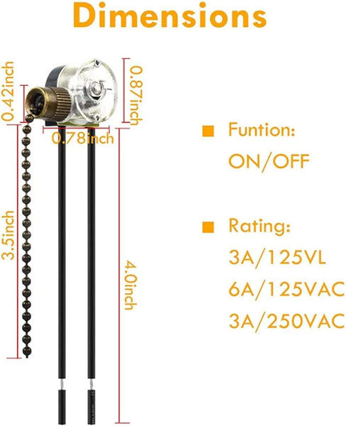 Ceiling Fan Light Switch Zing Ear Pull Chain Ze 109 On Off Speed With Compatible Fans Lamps And Wall Lights.(Bronze) Limit & Snap Action Switches