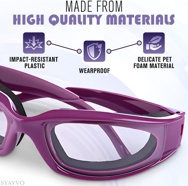 Onion Cutting Goggles Safety Glasses For Women 2Pcs Dust Adult Airsoft Eye Protection Kitchen Accessories Purple Onions Safety Glasses & Goggles