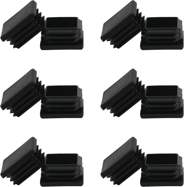 2 Inch 2X2 Square Tube End Cap Plastic Plugs 12 Pack Tubing Caps Fence Post Pipe Cover Insert Chair Glide Finishing Black Furniture Parts