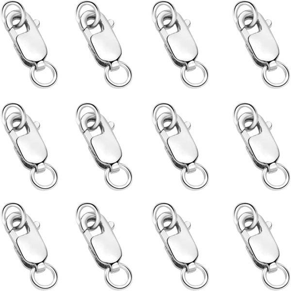 925 Sterling Silver Lobster Claw Clasps 12Pcs With Jump Rings Jewellery Making Other Tools