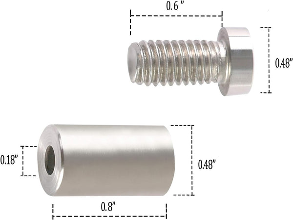 Standoff Screws For Wall Mount Acrylic Picture Frames 1/2" X 1" Aluminum Silver Posters & Wall Hangings