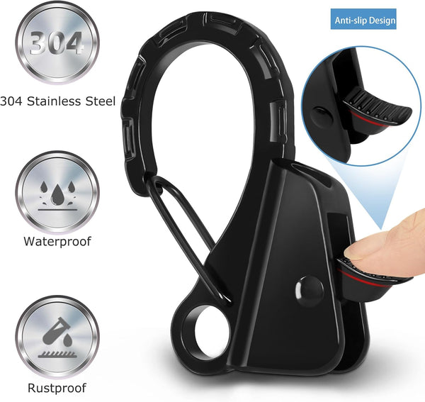 Stainless Steel Boat Fender Clips Quick Release Bumper For Docking Adjustable Rail Boats Holders Hangers Other Water Sports Equipment