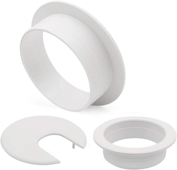 2" Desk Grommet(10 Pack) Wire Cable Hole Cover Plastic Organizers For Office Pc Computer Cord Management (White) Cable Ties & Organisers