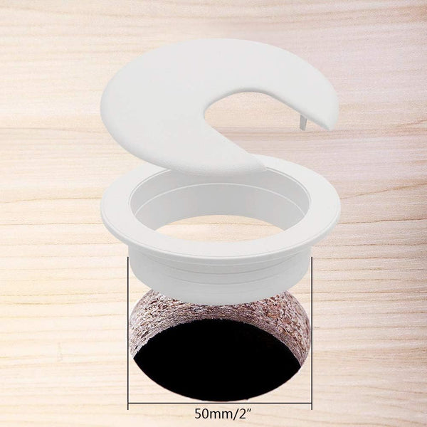 2" Desk Grommet(10 Pack) Wire Cable Hole Cover Plastic Organizers For Office Pc Computer Cord Management (White) Cable Ties & Organisers