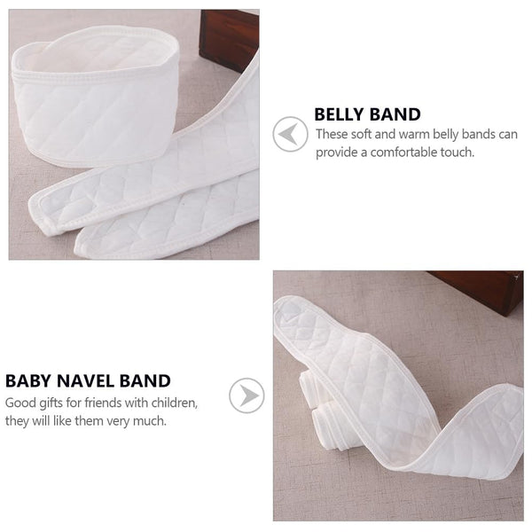 6Pcs Cotton Baby Belly Band Infant Umbilical Cord Soft Newborn Navel Belt (White) Baby Bibs & Burp Cloths