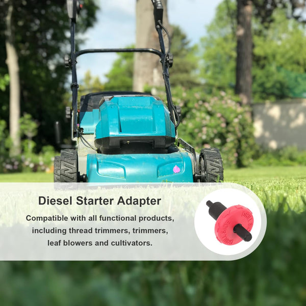 Alloy Steel Mower Starter Adapter Electric Drill Attachment For Starting Lawn Red 1.49 * 2.59Inch Compatible With Trimmers Blowers Cultivators Lawn Mo