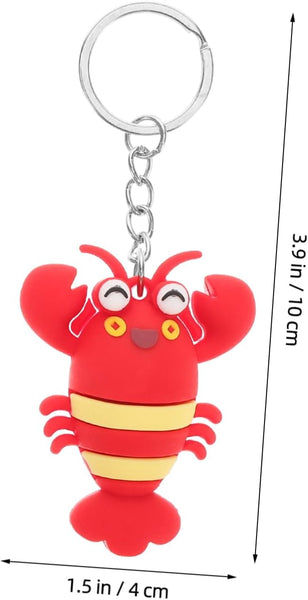 10Pcs Simulation Sea Animals Keychains Cute Cartoon Lobster Pendant Decor For Bags Backpacks And Phones Fun Party Favors Boys Handbag Accessories