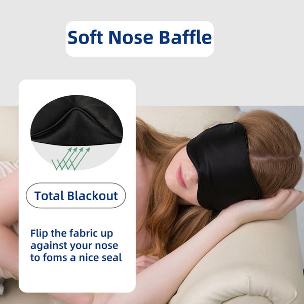 Mulberry Silk Sleep Mask With Adjustable Strap & Nose Baffle Sleep Masks
