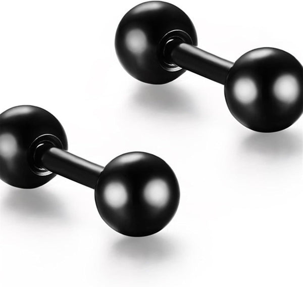 Titanium Steel Ball Stud Barbell Cartilage Tragus Helix Piercing For Men Women Black Earrings