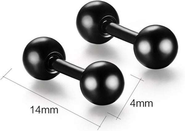 Titanium Steel Ball Stud Barbell Cartilage Tragus Helix Piercing For Men Women Black Earrings