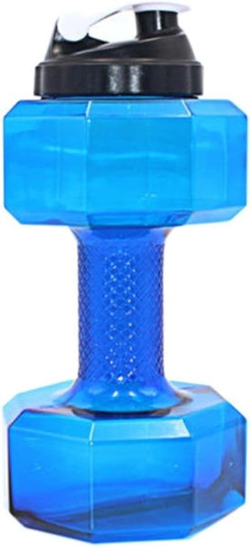 75 Oz (2.2 L) Dumbbell Shaped Water Bottle | Big Capacity Bpa Free Flip Top Leak Proof Lid Blue Water Bottles