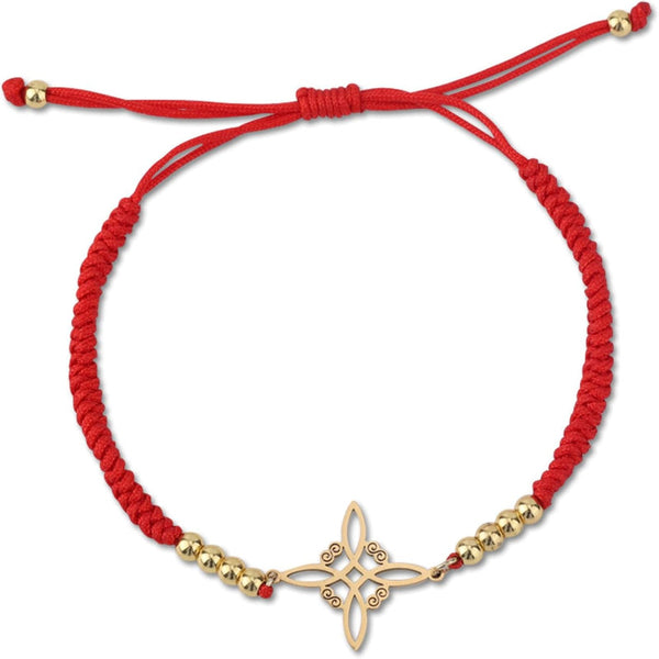 Witches Knot Bracelet Stainless Steel Polyester Redgold Adjustable Charms & Charm Bracelets
