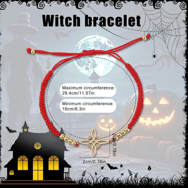 Witches Knot Bracelet Stainless Steel Polyester Redgold Adjustable Charms & Charm Bracelets