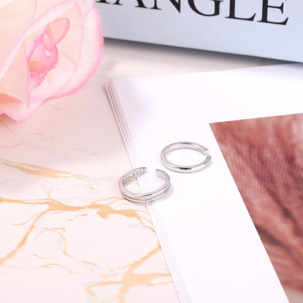 Sterling Silver Adjustable Toe Set Of 2 Rings
