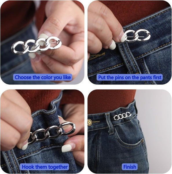 Waist Tightener Clips Adjustable Jean Fit Set 3 Women's Pants