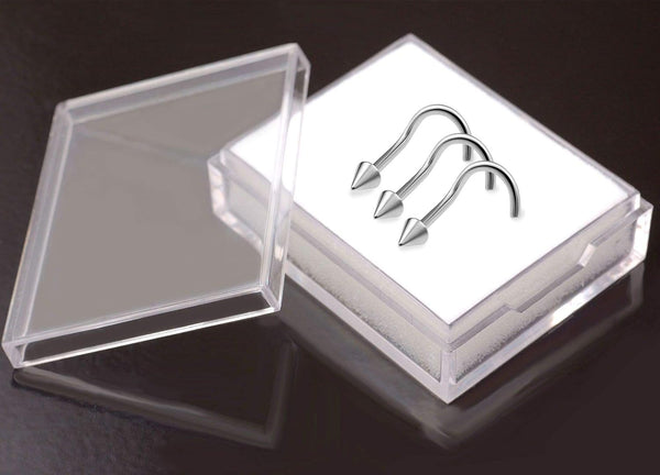 3Pcs 20G 0.8Mm Nose Screw Rings Nostril Stud Surgical Stainless Steel 2Mm Cone Spike Body Piercing Jewellery