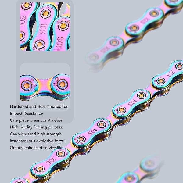 6 7 8 Speed Chain Rainbow 1/2 X 11/128 Inch 116 Links Lightweight Mountain Road For With Connector Chains