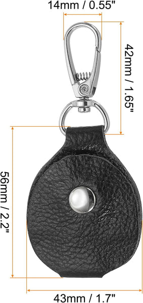 Leather Key Fob Genuine Keys Cover Portable Air Tag Holder For Office Car Id Cards Car Keys Fobs & Remotes