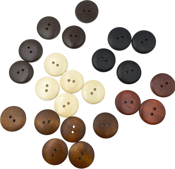 50Pcs 25Mm (1 Inch) Wood Buttons Large Natural Wooden Zqmall For Sewing Children Sweater Crafts Bulk Q2161 Badge & Button Makers
