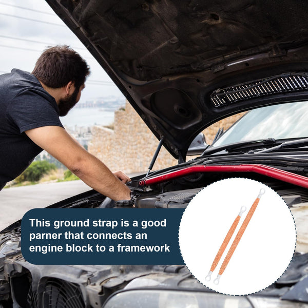 10Pcs Universal Automotive Ground Straps Braided Copper Engine Wire Kit Tie Downs & Straps