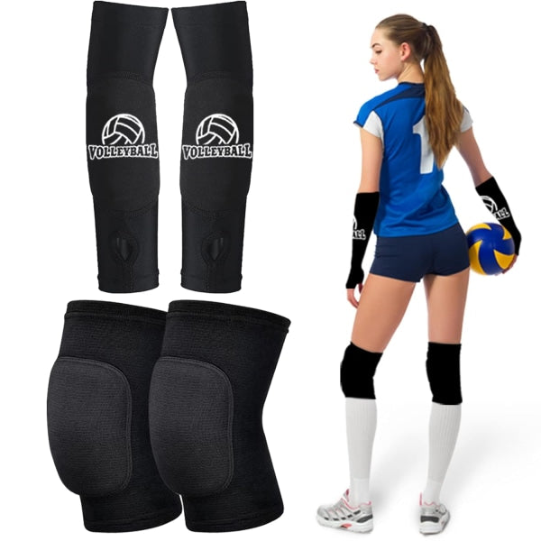 Knee Pads And Arm Guards With Thumb Holes High Protection Plate For Women Teenage Girls Training Equipment Black Support & Protective Gear