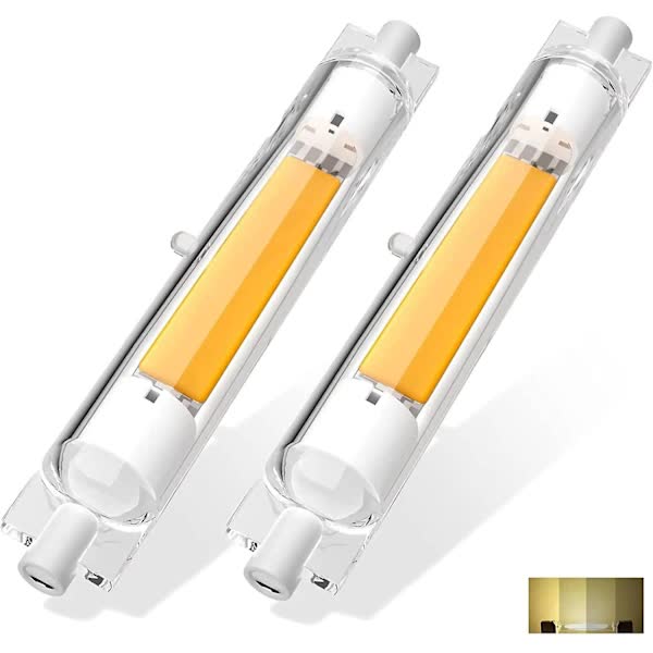 2 Pcs R7s 118Mm 30W Dimmable Led Bulb Warm White 3000K Flicker Free Light Bulbs