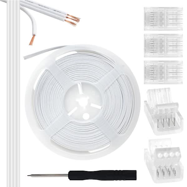 10Mm Rgb Led Strip Connector Kit 5 Pack With Cable Compatible 5050 2835 Lights Includes Screwdriver Lighting Parts