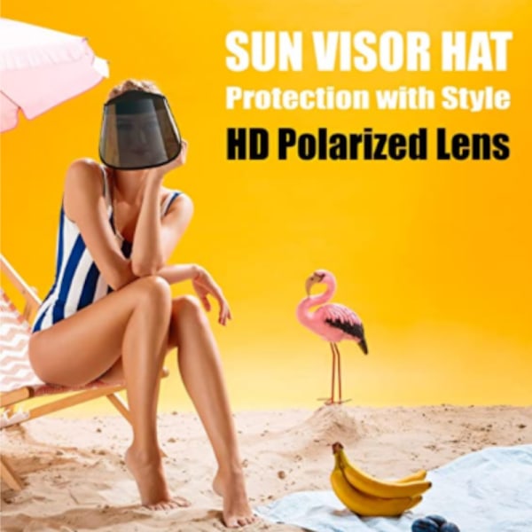 Visor Hat With Hd Polarized Lenses Uv Protection Adjustable Sweatband For Outdoor Golf Beach Pink Hats