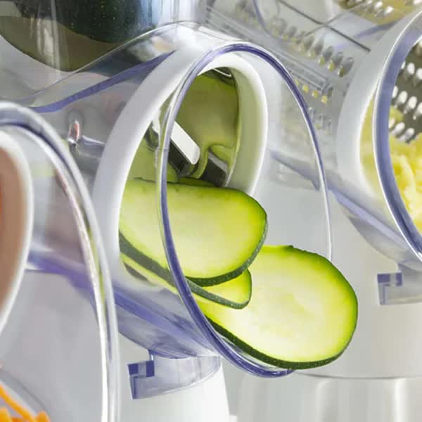White Rotary Grater Vegetable Cutter And Shredder Slicers And Electric Knives