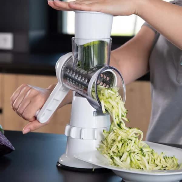 White Rotary Grater Vegetable Cutter And Shredder Slicers And Electric Knives