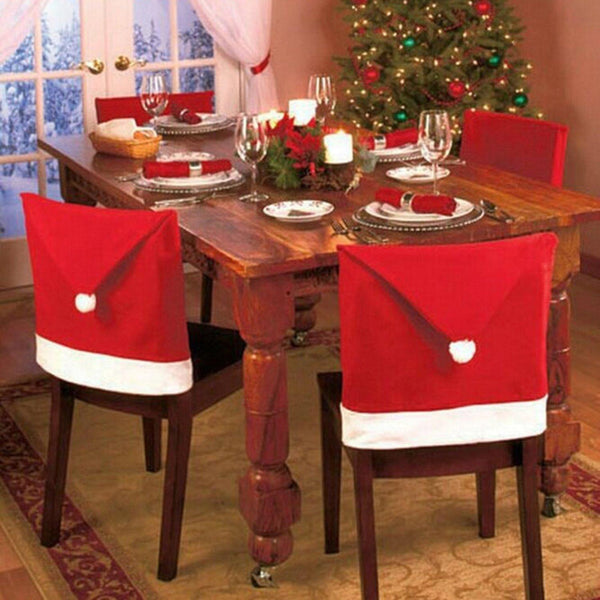 Santa Claus Christmas Chair Covers 4 Pack Seasonal Decorations