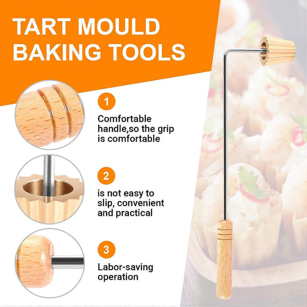 Pie Tee Maker Nyonya Egg Cake Baking Tool Copper Stainless Steel Wood Gold Other Baking Accessories