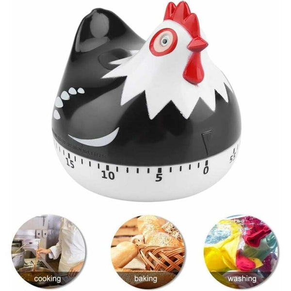 Kitchen Timer Chicken Design Manual Cooking Clock Abs Black Compatible With Braun Timers