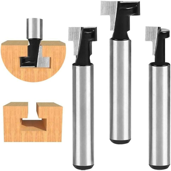 8Mm T Slot Router Bits Set (3 Pcs) For Woodworking Other Power Tools