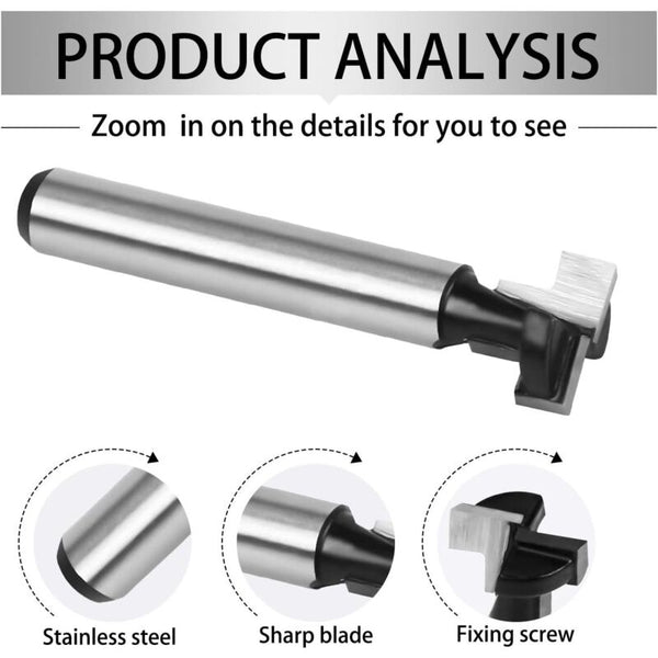 8Mm T Slot Router Bits Set (3 Pcs) For Woodworking Other Power Tools