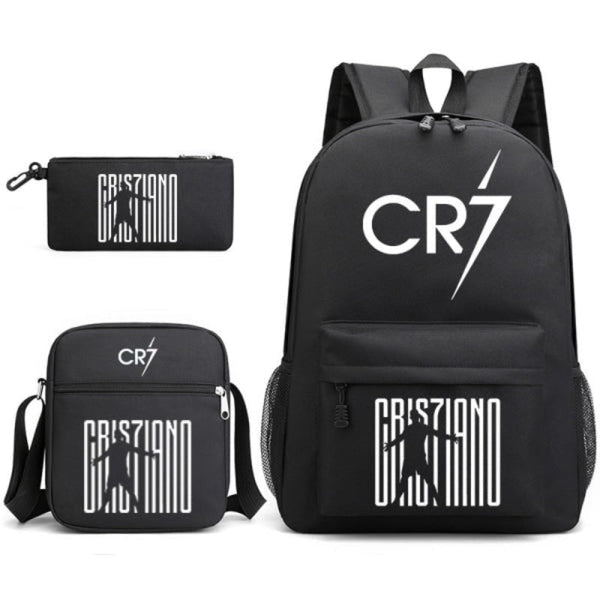 Cristiano Ronaldo 3 Piece Youth Backpack Set Black Backpacks