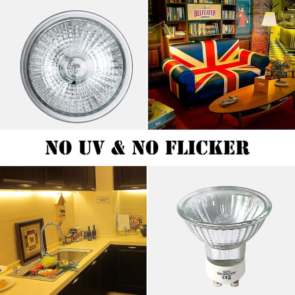 8 Pack Gu10 Halogen Bulbs 35W 220V Warm White 2800K Light Bulbs