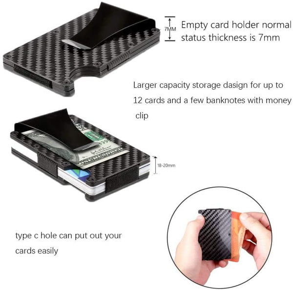 Best Selling Product!!! Carbon Fiber Rfid Card Holder Black Christmas Gift Business Card Holders