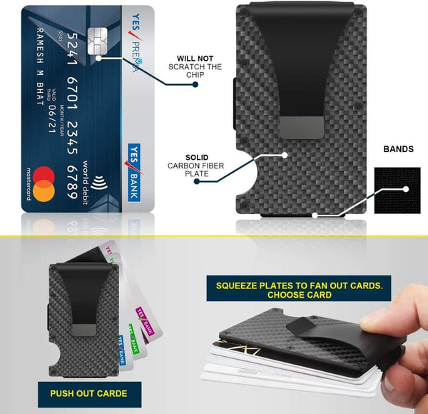Best Selling Product!!! Carbon Fiber Rfid Card Holder Black Christmas Gift Business Card Holders