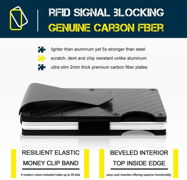 Best Selling Product!!! Carbon Fiber Rfid Card Holder Black Christmas Gift Business Card Holders
