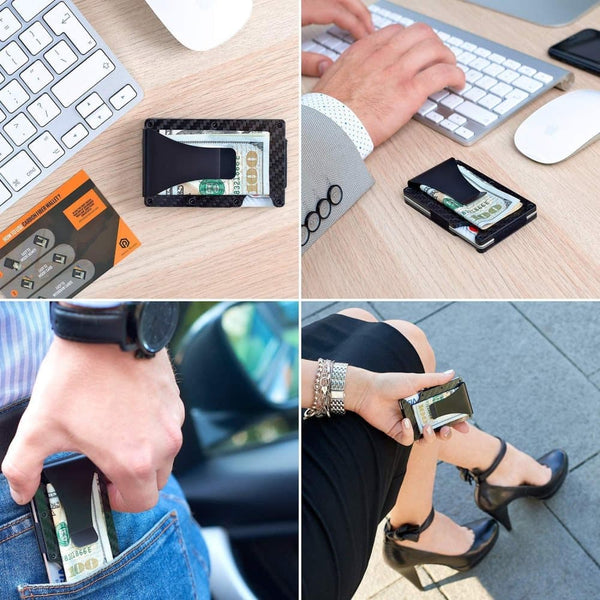 Best Selling Product!!! Carbon Fiber Rfid Card Holder Black Christmas Gift Business Card Holders