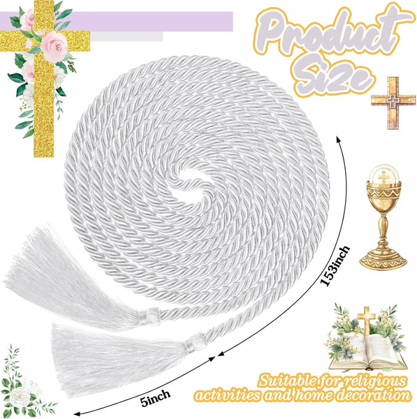 153 Inch Cincture Clergy Rope With Tassels Monks Religious Rites Celebrating Masses Alba Robes Vestments Ceremonial Decor Of Christian Denominations F