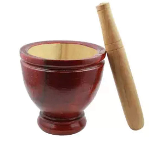 Mortar 6" Pestle Grinding Herb Garlic Papaya Salad Som Tum Thai Kitchen Tool Mortar & Pestles